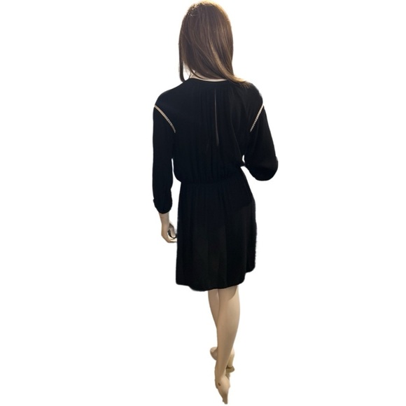 New Look, Black & White Tassel Long Sleeve Embroidered Dress - Picture 4 of 5